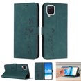 thumbnail image 1 of Dteck Wallet Case For Samsung A42 Case 5G, Embossed Pattern PU Leather Cover with Credit Card Holder, Magnetic Clasps Kickstand Flip Wrist Strap Cover for Samsung Galaxy A42 5G,Green, 1 of 11