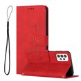 thumbnail image 1 of Dteck Wallet Case For Samsung A52 Case, Embossed Pattern PU Leather Cover with Credit Card Holder, Magnetic Clasps Kickstand Flip Wrist Strap Cover for Samsung Galaxy A52 5G/4G,Red, 1 of 11