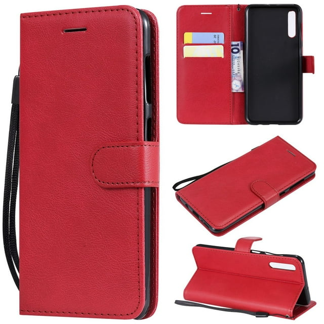 Dteck Wallet Case For Samsung Galaxy A50, Pure Color Slim PU Leather ...