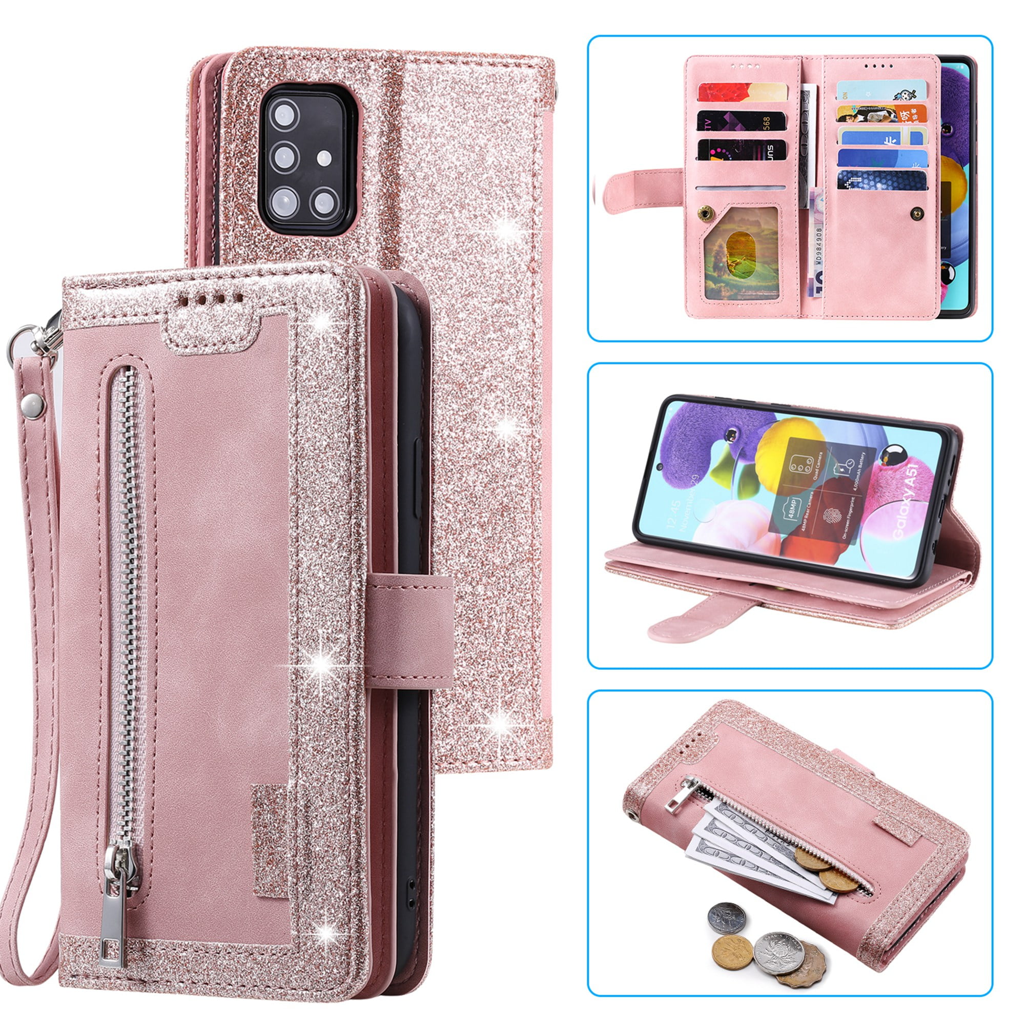 Dteck Wallet Case For Samsung Galaxy A51 4G, Matte PU Leather Case ...