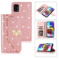 thumbnail image 1 of Dteck Wallet Case For Samsung Galaxy A71 (4G), Luxury Glitter Bling PU Leatether Credit Card Holder Wallet Case with Hand Strap, Rosegold, 1 of 6