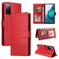 Dteck Wallet Case For Samsung  Galaxy S20 FE,Rugged Shockproof Flip Leather Card Slots Wallet Kickstand Case Cover,For Samsung Galaxy S20 FE,Red