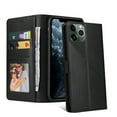thumbnail image 1 of Dteck Wallet Case For iPhone 11 Pro Max, Shockproof Flip Folio Leather with Credit Card Slots Kickstand Phone Case Cover,For iPhone 11 Pro Max,Black, 1 of 7