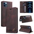 thumbnail image 1 of Dteck Wallet Case For iPhone 12 Pro Max,Shockproof Card Holder Flip Leather Kickstand Phone Protector Case Cover,For iPhone 12 Pro Max 6.7 inch,Brown, 1 of 8