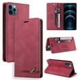 thumbnail image 1 of Dteck Wallet Case For iPhone 12 Pro Max,Shockproof Card Holder Flip Leather Kickstand Phone Protector Case Cover,For iPhone 12 Pro Max 6.7 inch,Red, 1 of 8