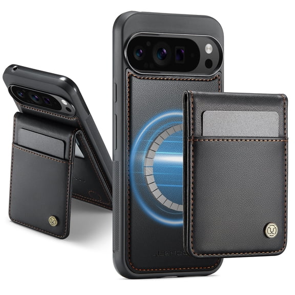 Dteck Wallet Case for Google Pixel 10 /10 Pro Compatible with MagSafe Accessory for Men Women, Shockproof Detachable Magnetic Wallet Phone Case with Card Slot Holder RFID Blocking, Black