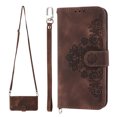 thumbnail image 1 of Dteck Wallet Case for Google Pixel 6 Handbag with Card Slots, Embossed PU Leather Flip Stand Cover with Wrist Lanyard Crossbody Shoulder Strap for Google Pixel 6, Brown, 1 of 12