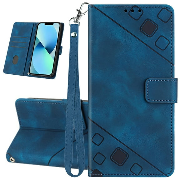 Dteck Wallet Case for Google Pixel 6 Pro, Premium PU Leather Flip Folio Card Holder Wallet with Wrist Strap Magnetic Closure Built-in Kickstand Protective Case,Blue