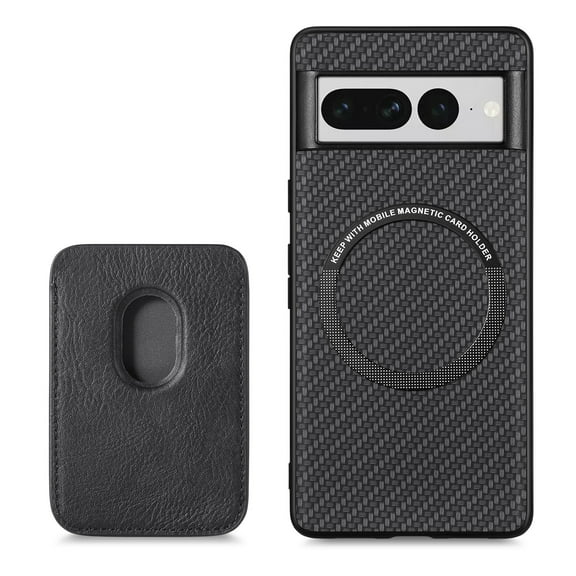 Dteck Wallet Case for Google Pixel 7 Pro, Magnetic Shockproof PU Leather Flip Case with Detachable Card Holders, Compatible with MagSafe Wireless Charging Kickstand Phone Cover RFID Block, black