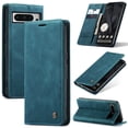 thumbnail image 1 of Dteck Wallet Case for Google Pixel 8 Pro, Handmade Retro Durable Soft PU Leather Magnetic Closure Flip Anti-Fall Shockproof Case with Kickstand and Card Slots Protective Cover, Blue, 1 of 5
