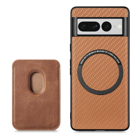 Dteck Wallet Case for Google Pixel 8 Pro, Magnetic Shockproof PU Leather Flip Case with Detachable Card Holders, Compatible with MagSafe Wireless Charging Kickstand Phone Cover RFID Block, brown