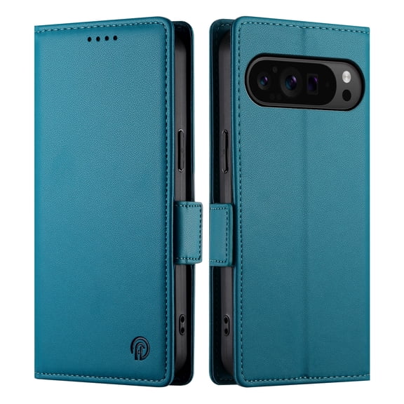 Dteck Wallet Case for Google Pixel 9 / 9 Pro 6.3" 2024, Premium PU Leather Folio Magnetic Closure Card Holder Kickstand Full Protection Phone Case Compatible with Google Pixel 9 / 9 Pro,Blue