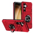 thumbnail image 1 of Dteck Wallet Case with Hidden Credit Card Holder for Samsung Galaxy A25 5G,with Screen Protector Shockproof TPU+PC Ring Stand Case Heavy Duty Military Grade Protective Cover for Galaxy A25 5G,Red, 1 of 7