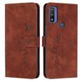 thumbnail image 1 of Dteck Wallet Case for Motorola Moto G Pure 2021, Premium PU Leather Flip Magnetic Snap Card Slots Kickstand Hand Strap Case for Moto G Pure 6.5" 2021, Brown, 1 of 1