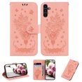thumbnail image 1 of Dteck Wallet Case for Samsung A13 4G, Flower Embossed PU Leather Flip Case with Card Holder Kickstand Protection Cover Wirst Strap Protective Case Samsung Galaxy A13 4G,Pink, 1 of 7