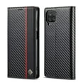 thumbnail image 1 of Dteck Wallet Case for Samsung Galaxy A12 5G,Carbon Fiber Premium PU Leather Flip Case with Card Holder Magnetic Closure Protective Cover, Vertical Red Line, 1 of 5