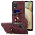 thumbnail image 1 of Dteck Wallet Case for Samsung Galaxy A12 5G with Ring Stand, PU Leather Minimalist Case with Card Holder Kickstand Slim Protective Cover for Samsung Galaxy A12 5G,Winered, 1 of 8