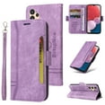 thumbnail image 1 of Dteck Wallet Case for Samsung Galaxy A13 5G with Card Slots Holder Kickstand Magnetic Clasp Phone Cover, Luxury PU Leather Shockproof Wrist Strap Handbag Case for Samsung Galaxy A13 5G,Purple, 1 of 15