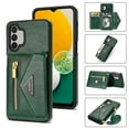 thumbnail image 1 of Dteck Wallet Case for Samsung Galaxy A13 5G with Crossbody Strap,Envelope Flip Leather Magnetic Back Flip Purse Case with Card Holder Zipper Pocket Stand Shoulder Strap for Galaxy A13 4G, Green, 1 of 8