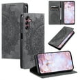 thumbnail image 1 of Dteck Wallet Case for Samsung Galaxy A13 5G, Shockproof Mandala Floral Embosssed PU Leather RFID Blocking Folio Cover Magnetic Flip Book Case with Card Holder for Women,Grey, 1 of 6