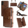thumbnail image 1 of Dteck Wallet Case for Samsung Galaxy A15 5G, Galaxy A15 Wallet Case Crossbody Strap for Women Men, Durable PU Leather Zipper Card Holder Magnetic Detachable Phone Cover for Galaxy A15 5G/4G,Brown, 1 of 8
