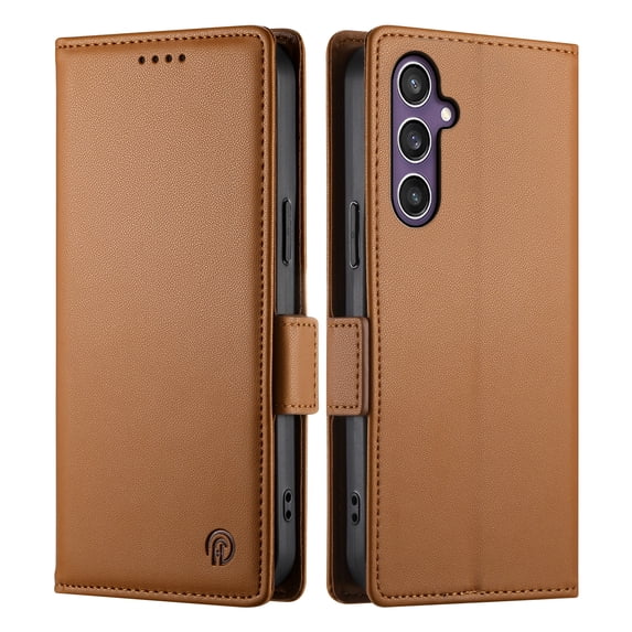 Dteck Wallet Case for Samsung Galaxy A15 5G, Premium PU Leather Folio Magnetic Closure Card Holder Kickstand Full Protection Phone Case Compatible with Samsung Galaxy A15,Brown
