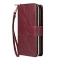 thumbnail image 1 of Dteck Wallet Case for Samsung Galaxy A16 5G, Shockproof Premium Magnetic Closure Zipper Pocket Folio PU Leather Flip Case Cover with 9 Card Slots Kickstand, Winered, 1 of 6