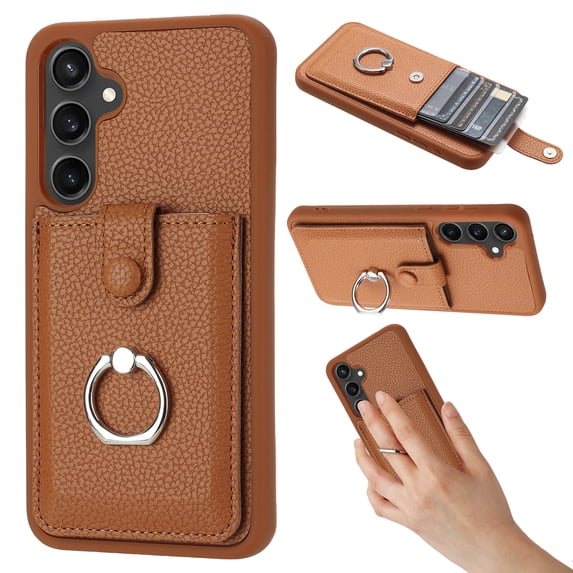 Dteck Wallet Case for Samsung Galaxy A25 5G,Shoockproof Magnetic Closure Card Slot Case with 360°Rotating Kickstand Lightweight Leather Back Phone Cover for Samsung Galaxy A25 5G,Brown