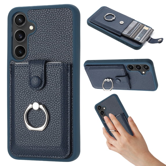 Dteck Wallet Case for Samsung Galaxy A25 5G,Shoockproof Magnetic Closure Card Slot Case with 360°Rotating Kickstand Lightweight Leather Back Phone Cover for Samsung Galaxy A25 5G,Blue