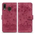 thumbnail image 1 of Dteck Wallet Case for Samsung Galaxy A30 Embossed Sakura Flower Cute Cat Pattern PU Leather Case with Card Slots Shockproof Kickstand Protective Case For Samsung Galaxy A30,Red, 1 of 5