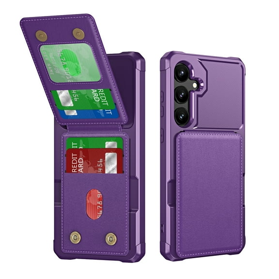 Dteck Wallet Case for Samsung Galaxy A36 5G,Magnetic Leather Card Holder Pocket Flip Case Shockproof Kickstand Rubber Back Cover for Samsung Galaxy A36 5G,Purple