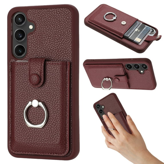 Dteck Wallet Case for Samsung Galaxy A36 5G,Shoockproof Magnetic Closure Card Slot Case with 360°Rotating Kickstand Lightweight Leather Back Phone Cover for Samsung Galaxy A36 5G,Winered