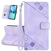 Dteck Wallet Case for Samsung Galaxy A53 5G, Premium PU Leather Flip Folio Card Holder Wallet with Wrist Strap Magnetic Closure Built-in Kickstand Protective Case,Purple