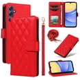thumbnail image 1 of Dteck Wallet Case for Samsung Galaxy A54 5G with Wrist Strap Shoulder Strap, Shockproof Magnetic Multiple Card Slots Purse PU Leather Stand Phone Cover, Red, 1 of 9
