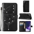 thumbnail image 1 of Dteck Wallet Case for Samsung Galaxy Note 20 Ultra with Kickstand Card Slot Holder Magnetic Clasp Phone Cover, Shining Diamond PU Leather Bracket Shockproof Wrist Strap Flip Folio Case,Black, 1 of 10