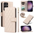 thumbnail image 1 of Dteck Wallet Case for Samsung Galaxy Note 20 Ultra with Wrist Strap Shoulder Strap, Shockproof Magnetic Multiple Card Slots Purse PU Leather Stand Phone Cover, Beige, 1 of 10