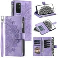 thumbnail image 1 of Dteck Wallet Case for Samsung Galaxy S20, Embossed Floral Case Crossbody Strap for Women & Men Magnetic Closure Wallet Card Holder Flip Stand Shockproof Protective Cover, purple, 1 of 1
