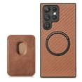 thumbnail image 1 of Dteck Wallet Case for Samsung Galaxy S21, Magnetic Shockproof PU Leather Flip Case with Detachable Card Holders, Compatible with MagSafe Wireless Charging Kickstand Phone Cover RFID Block, brown, 1 of 6