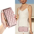 thumbnail image 1 of Dteck Wallet Case for Samsung Galaxy S21 Ultra, Zipper Case with Card Holder Slot, Soft PU Leather Zipper Purse with Wristlet Strap Crossbody Chain Lanyard,Rosegold, 1 of 1