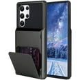 thumbnail image 1 of Dteck Wallet Case for Samsung Galaxy S22 Ultra Case with 4-Card Credit Card Holder Slot Shockproof Cover Hybrid Heavy Duty Protection Armor Phone Case for Galaxy S22 Ultra 5G, Gray, 1 of 8