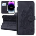 thumbnail image 1 of Dteck Wallet Case for Samsung Galaxy S23 FE, Women Butterfly Embossed PU Leather Stand Card Slots Wrist Strap Flip Folio Cover for Samsung Galaxy S23 FE,Black, 1 of 6