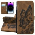 thumbnail image 1 of Dteck Wallet Case for Samsung Galaxy S23 Plus, Women Butterfly Embossed PU Leather Stand Card Slots Wrist Strap Flip Folio Cover for Samsung Galaxy S23+/S23 Plus,Brown, 1 of 6