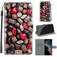 thumbnail image 1 of Dteck Wallet Case for Samsung Galaxy S23 Ultra, Shockproof Magnetic Folio Flip Cover with Anti-Lost Strap Slim Fit Patterned Wallet Phone Case, ,Chocolate, 1 of 10