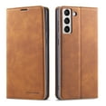 thumbnail image 1 of Dteck Wallet Case for Samsung Galaxy S24, Magnetic Flip Book Folio Design Premium PU Leather TPU Shockproof Protective Phone Skin Cover Stand with Photo Card Holder Slots,Brown, 1 of 5