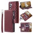 thumbnail image 1 of Dteck Wallet Case for Samsung Galaxy S24 Ultra, with Card Slot & Kickstand, Shockproof PU Leather Magnetic Full Protective Flip Phone Cover with Strap, Winered, 1 of 1