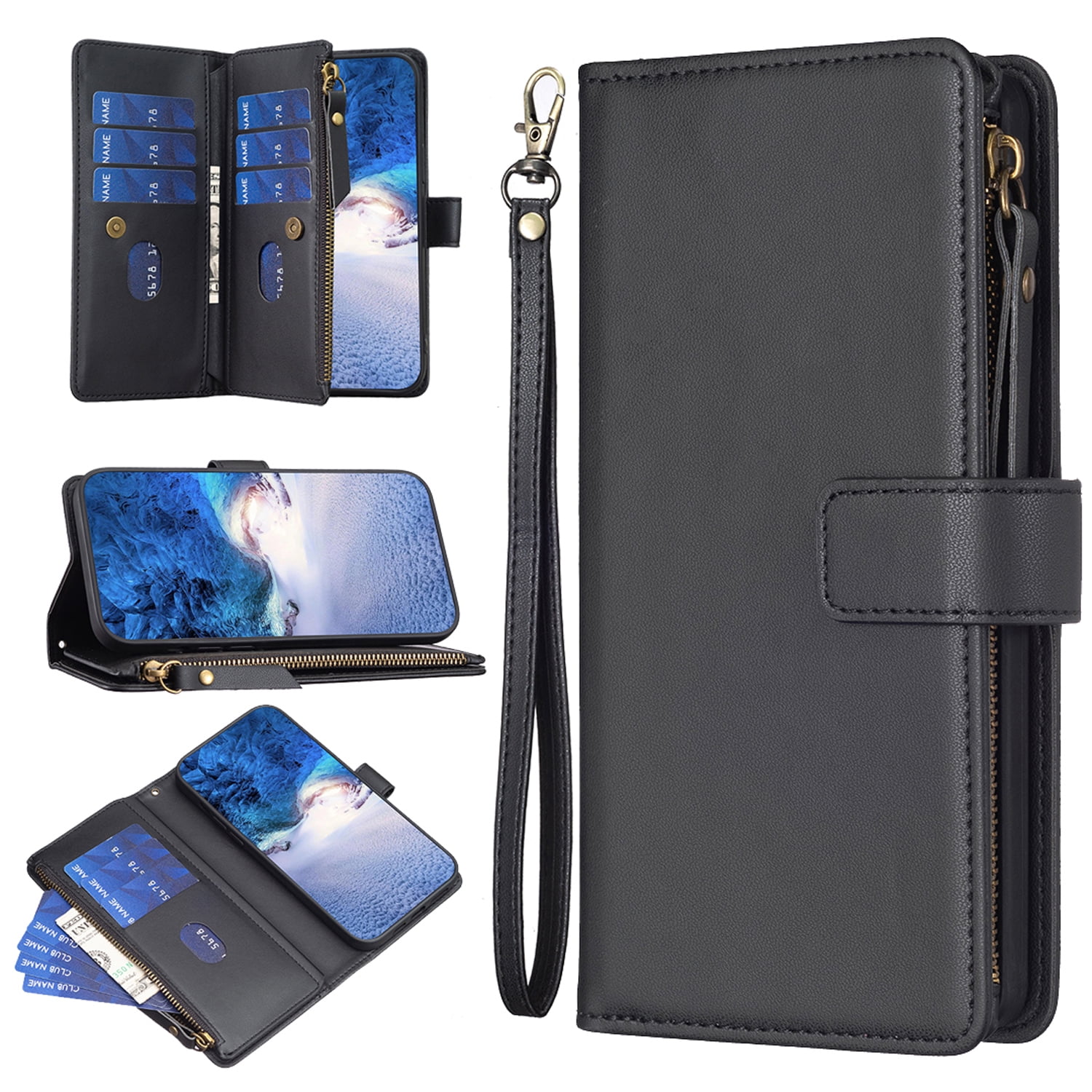 Dteck Wallet Case for Samsung Galaxy S24 Ultra,Magnetic Leather 9 