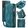 thumbnail image 1 of Dteck Wallet Case for Samsung Galaxy S24, Zipper Purse Folio Leather Wallet with Card Holder Wrist Strap Detachable Magnetic Shockproof Protective Back Case for Samsung Galaxy S24 5G, Green, 1 of 7