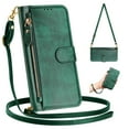 thumbnail image 1 of Dteck Wallet Case for Samsung Galaxy S26+ / S26 Plus, Crossbody Purse Phone Case with Card Holder, PU Leather Magnetic Closure Flip Zipper Strap Protective Phone Cover,Darkgreen, 1 of 8