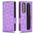 thumbnail image 1 of Dteck Wallet Case for Samsung Galaxy Z Fold 4 with S Pen Holder, Credit Card Holder Wallet PU Leather Flip Folio Case with Wrist Strap for Galaxy Z Fold 4, Purple, 1 of 5