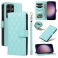 thumbnail image 1 of Dteck Wallet Case for Samsung S25 Ultra with Wrist Strap Shoulder Strap, Shockproof Magnetic Multiple Card Slots Purse PU Leather Stand Phone Cover, Green, 1 of 7